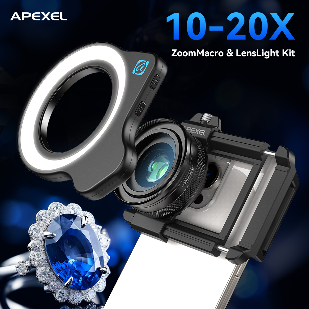 APEXEL 10-20X Adjustable Zoom  - Jewelry Photography Lighting Kit review and price