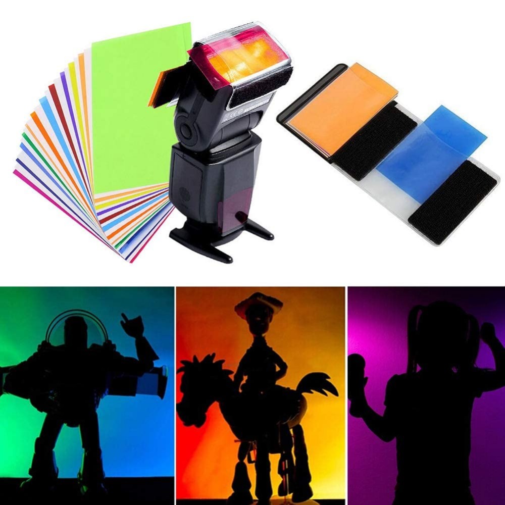 12 Colors Camera Flash Gels Li - Portrait Photography With Lighting review and price