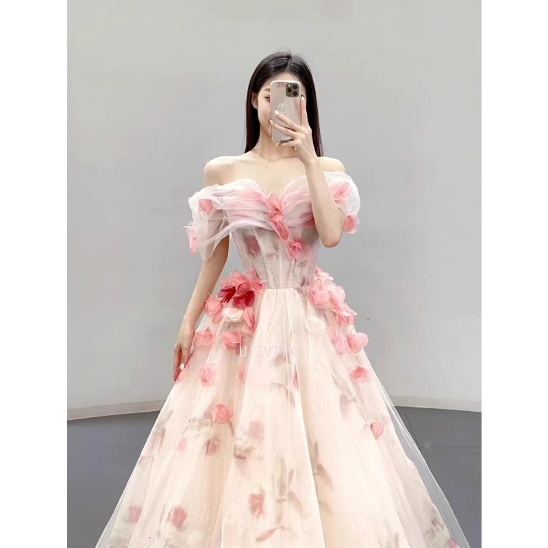 Korea Floral Off Shoulder Wedd - Photography Lighting For Clothing review and price