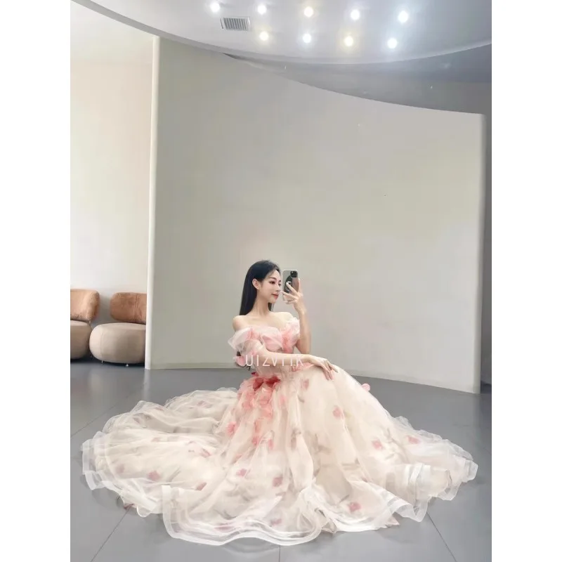 Korea Floral Off Shoulder Wedd - Photography Lighting For Clothing review and price