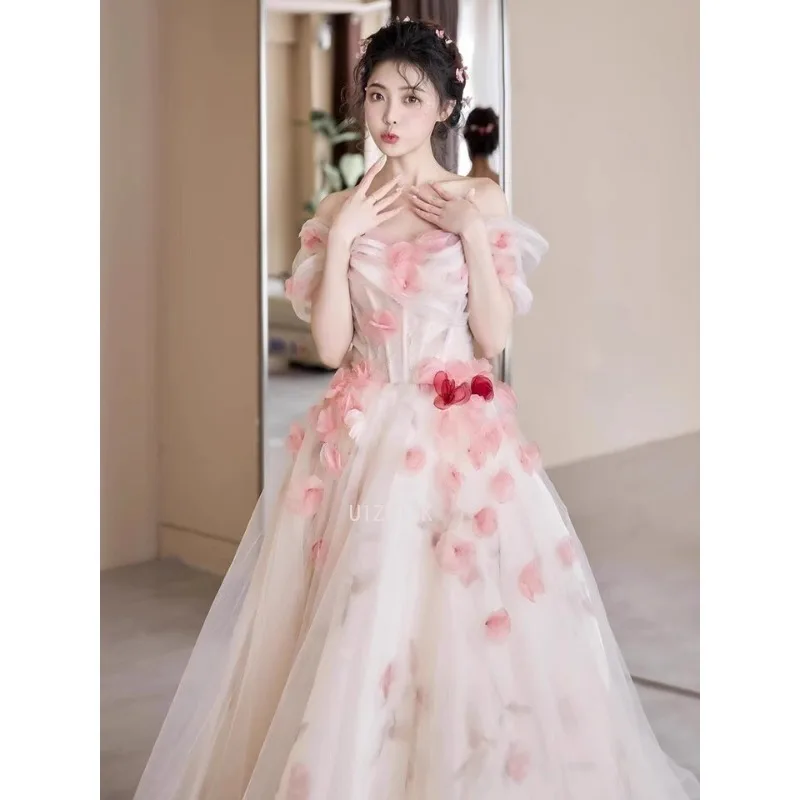 Korea Floral Off Shoulder Wedd - Photography Lighting For Clothing review and price